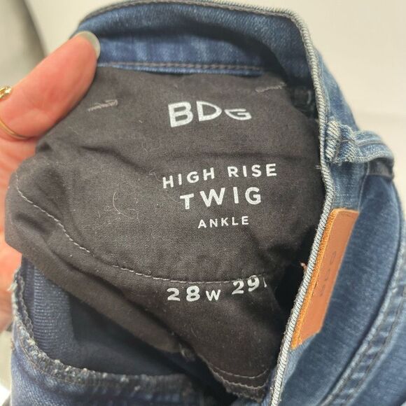 BDG Twig Ankle Jeans High Rise Denim Skinny Medium Wash Blue Size 28 x 29 - Picture 7 of 10